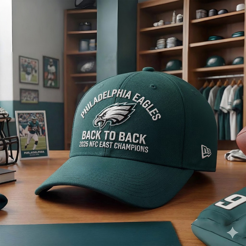 Philadelphia Football Back To Back 2025 NFC East Champions Hat Philadelphia Football Merch