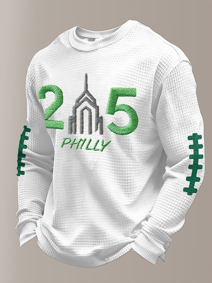 Philadelphia Football Go Waffle Long Sleeve T-Shirt Game Day Eagles Merch PE Shirt Men's