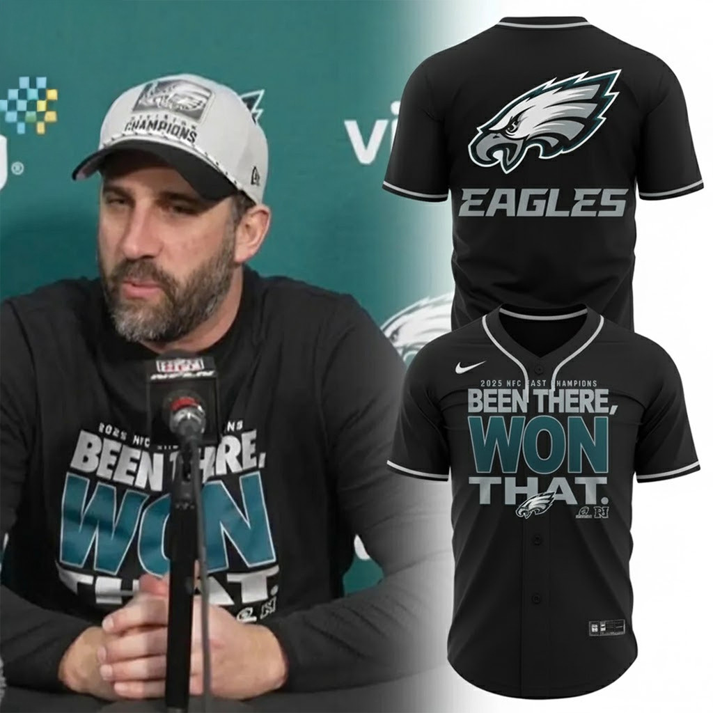 Philadelphia Football Merch Been There Won That Baseball Jersey NFC East Champions 2025 Merch