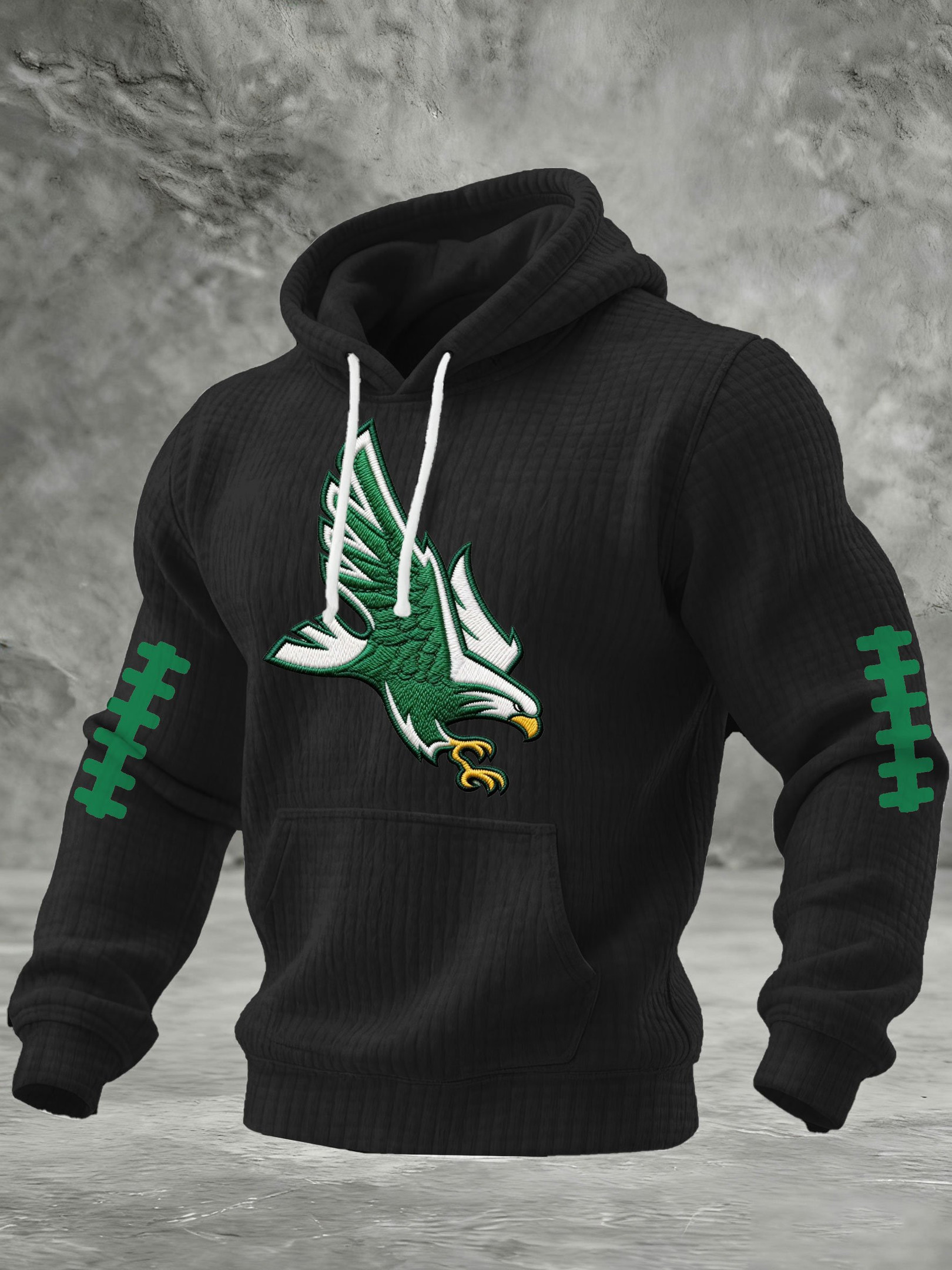 Philadelphia Football Waffle Hoodie Eagles Merch PE Victory Game Day Clothing Gifts For Dad
