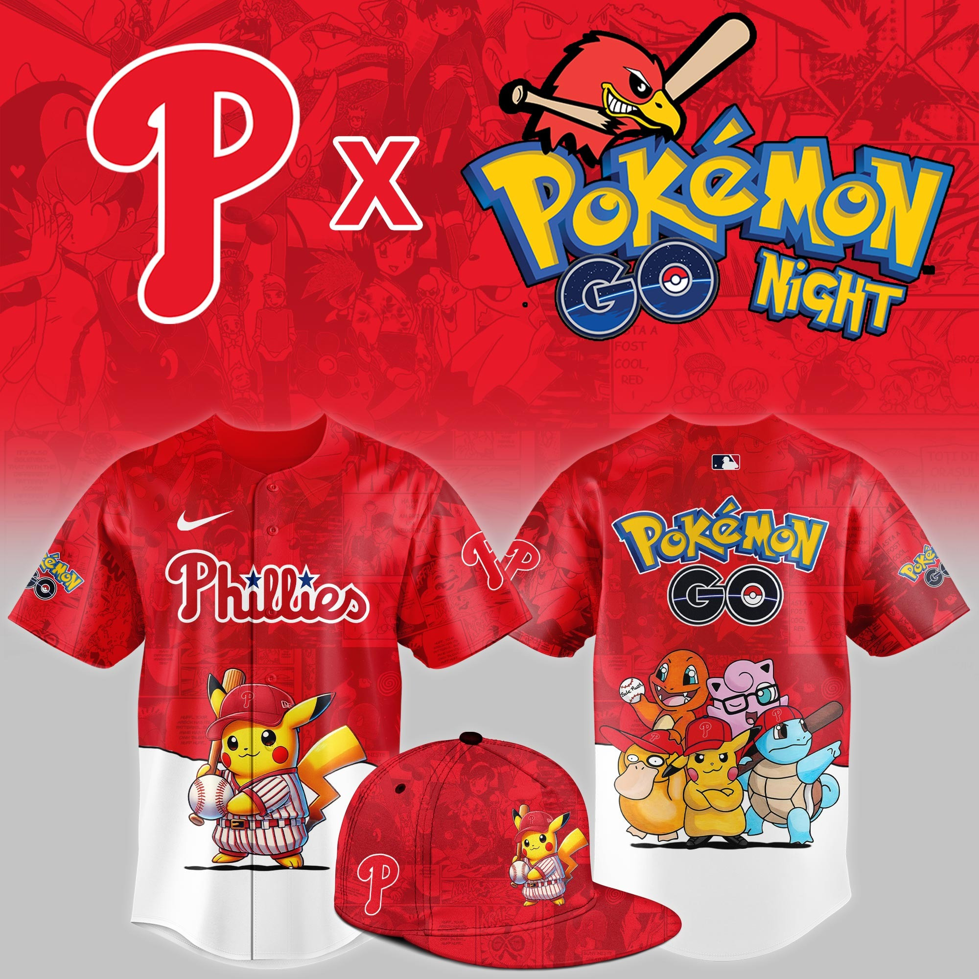 Philadelphia Phillies 2025 Pokemon GO Night Limited Jersey Best Gifts For Baseball Fans