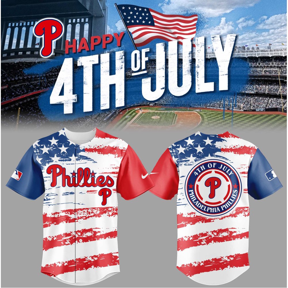 Philadelphia Phillies 4th of July Baseball Jersey Phillies Merch Best Gift For Baseball Lover