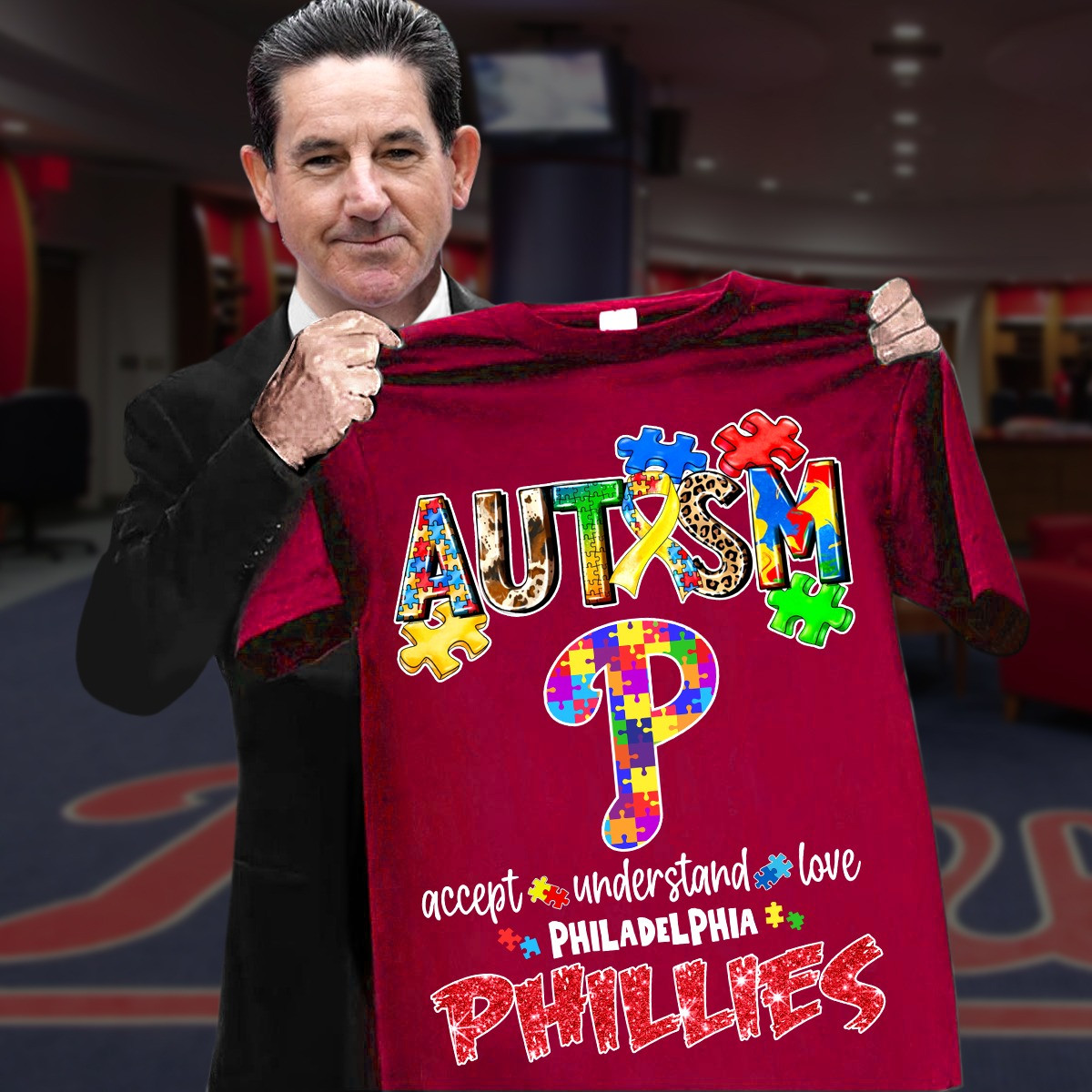 Philadelphia Phillies Autism Awareness T-Shirt Accept Understand Best Fan Merch Gifts