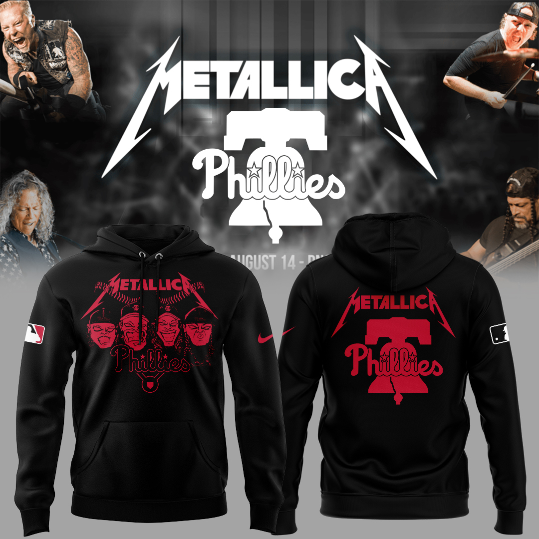 Philadelphia Phillies Baseball Metallica Night Hoodie Baseball Father's Day Gifts