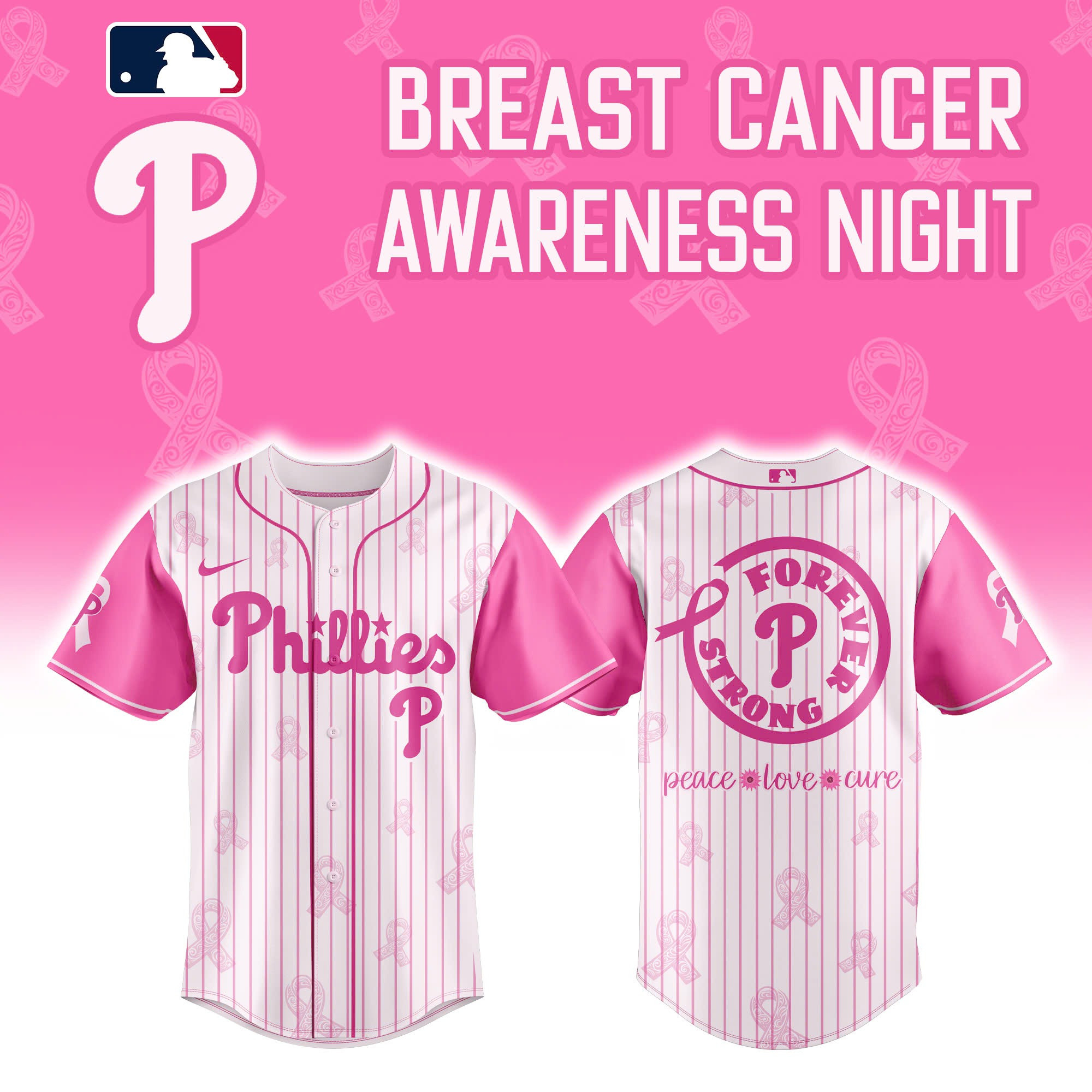 Philadelphia Phillies Cancer Awareness Day Baseball Jersey Best Gift For Sport Lovers