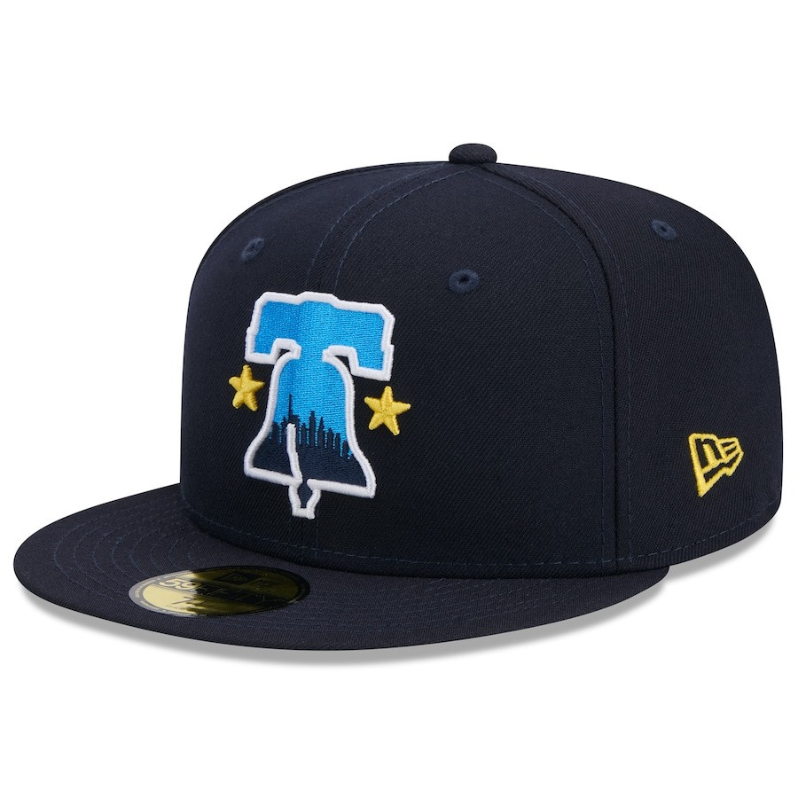 Philadelphia Phillies City Connect Hat New Era Navy 59FIFTY Fitted Cap Fan Merch Gifts