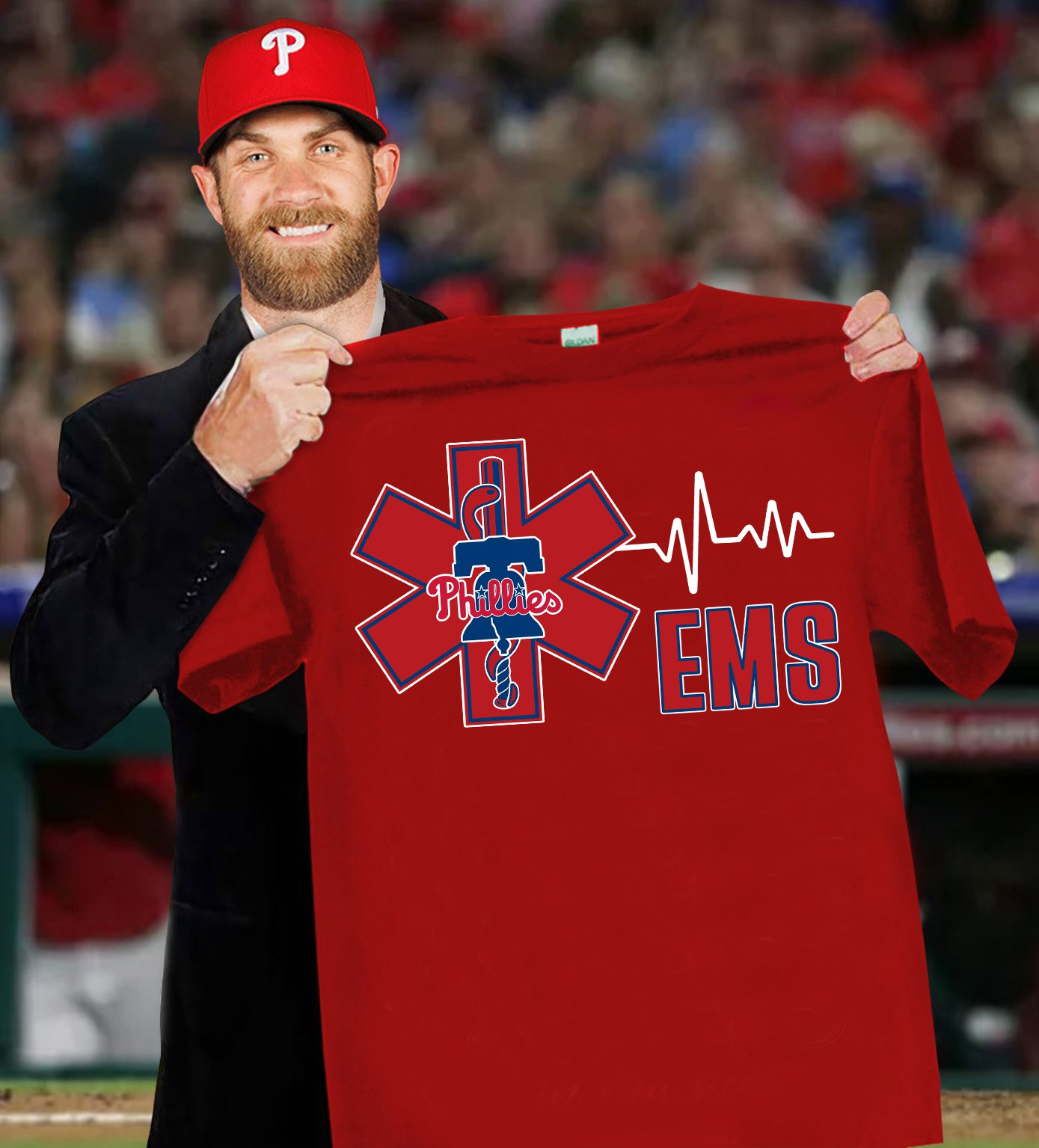 Philadelphia Phillies EMS T-Shirt Support Honor Emergency Medical Phillies Fan Merch Gifts