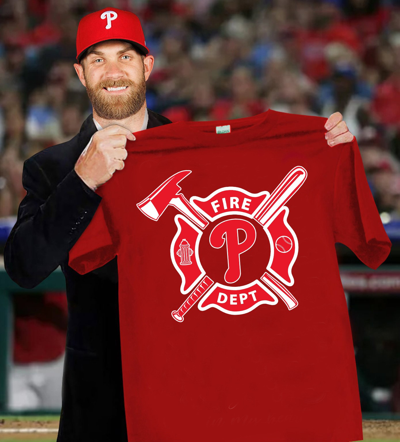 Philadelphia Phillies Firefighters Fire Dept T-Shirt Honor Fireman Phillies Fan Gift Ideas