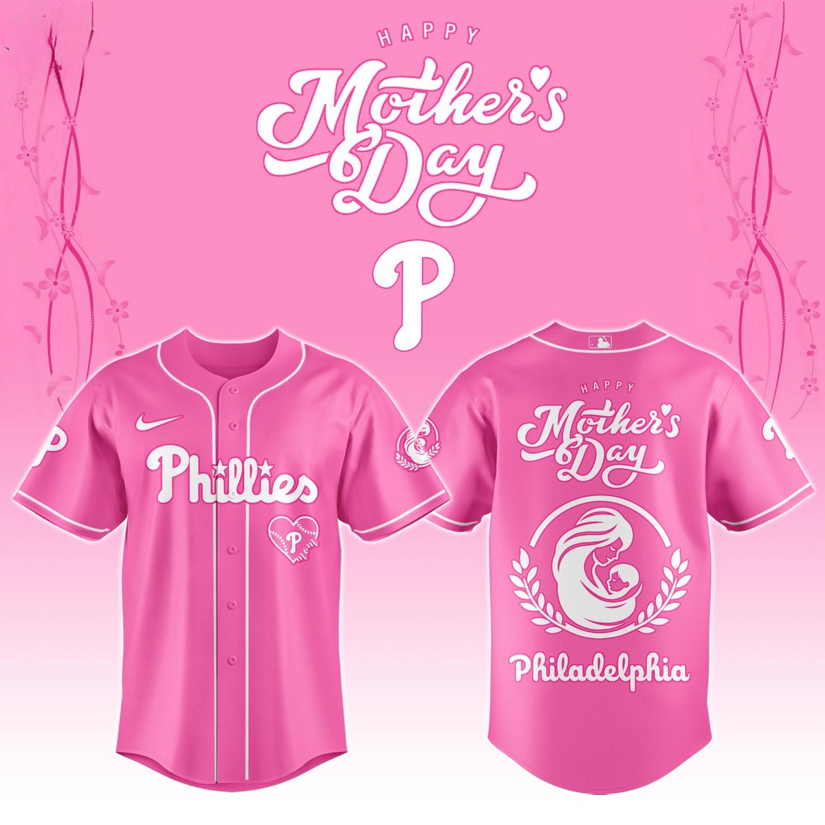 Philadelphia Phillies Happy Mother Day Baseball Jersey Best Gifts For Her