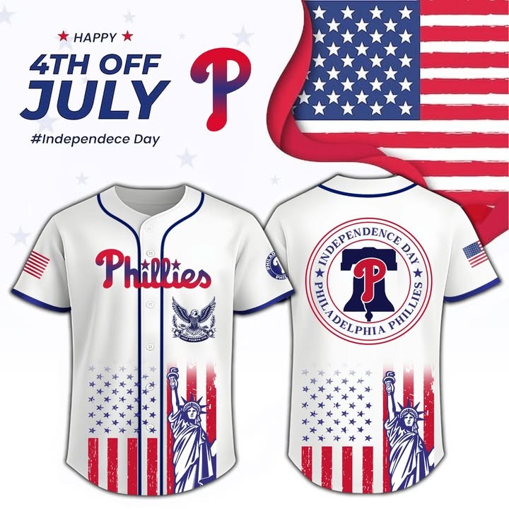 Philadelphia Phillies Independence Day 2025 4Th Of July Jersey Phillies Merch Gift Ideas For Baseball Players