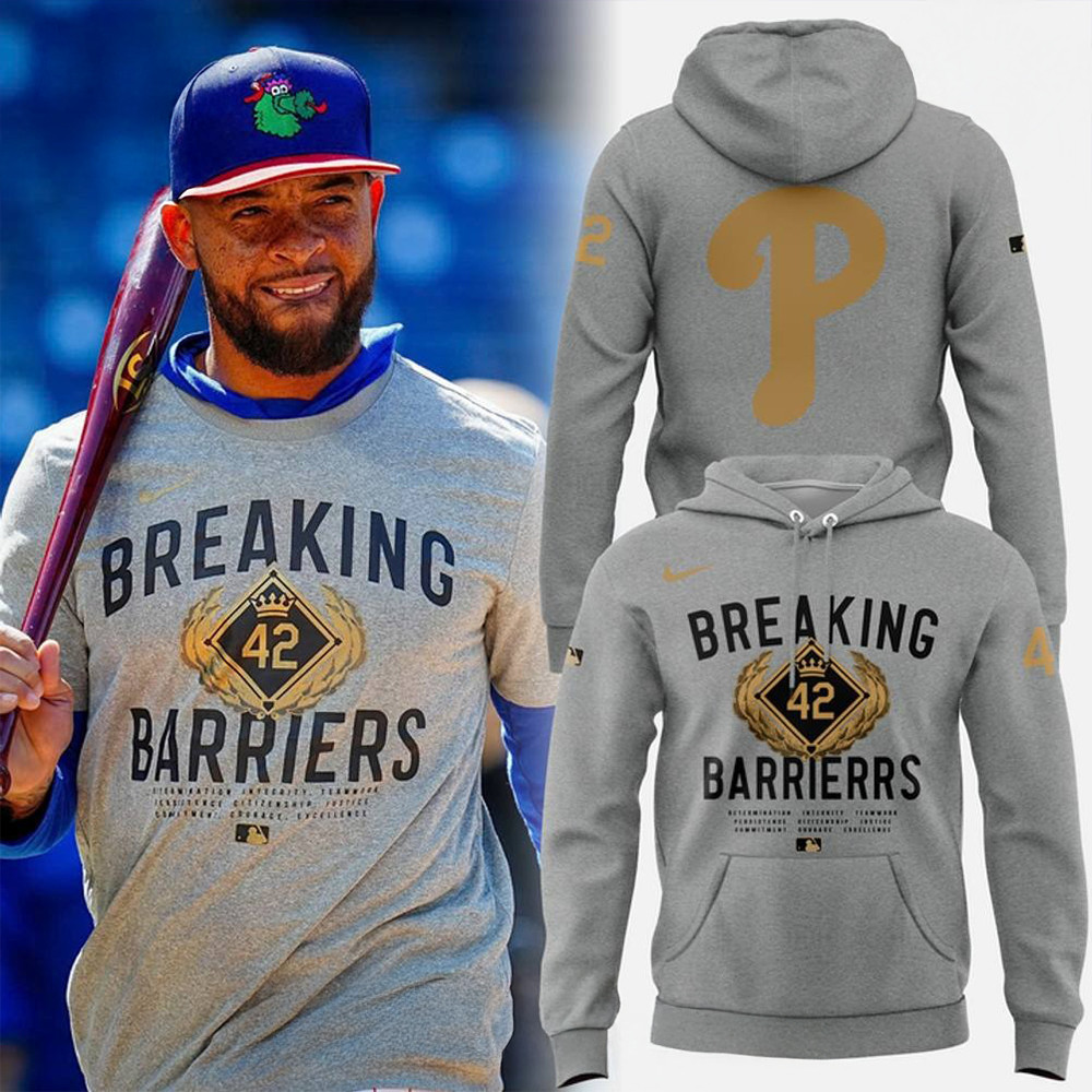 Philadelphia Phillies Jackie Robinson Day 2025 "Breaking Barriers" Hoodie Gifts For Fans