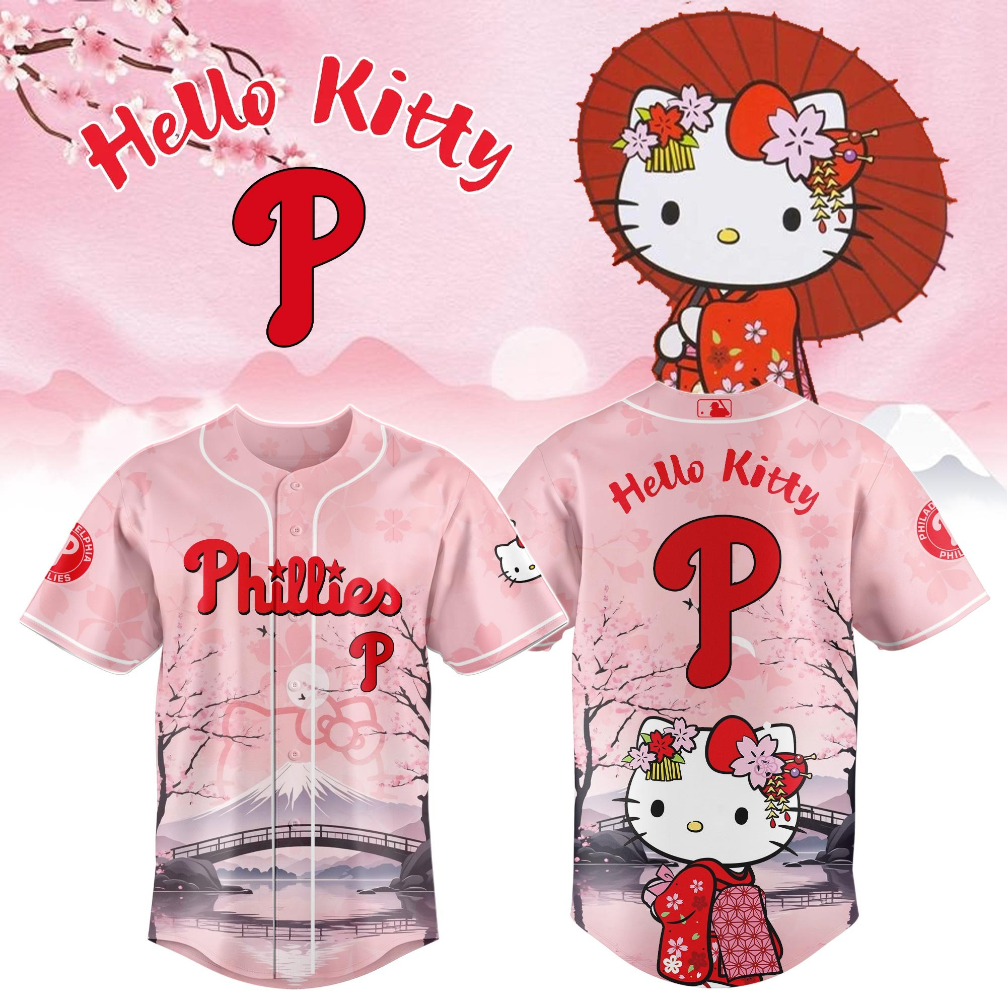 Philadelphia Phillies Kitty-Chan Baseball Jersey 2025 Gifts For Baseball Fans