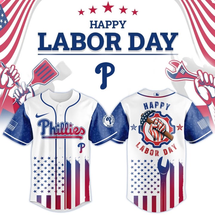 Philadelphia Phillies Labor Day Tribute 2025 Jersey Phillies Merch Gift Ideas For Baseball Players