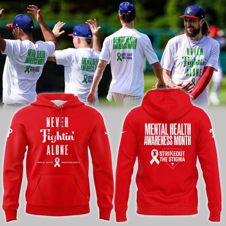 Philadelphia Phillies Mental Health Awareness Month Hoodie Gift Ideas For Baseball Players