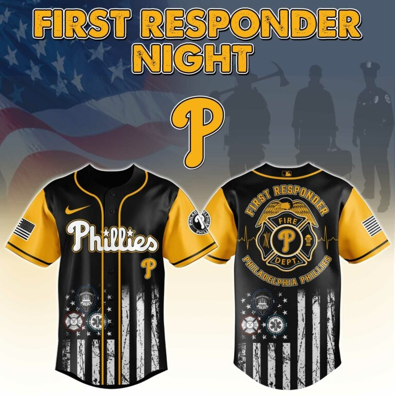 Philadelphia Phillies MLB x First Responders Night Jersey Baseball Phillies Gifts For Fans