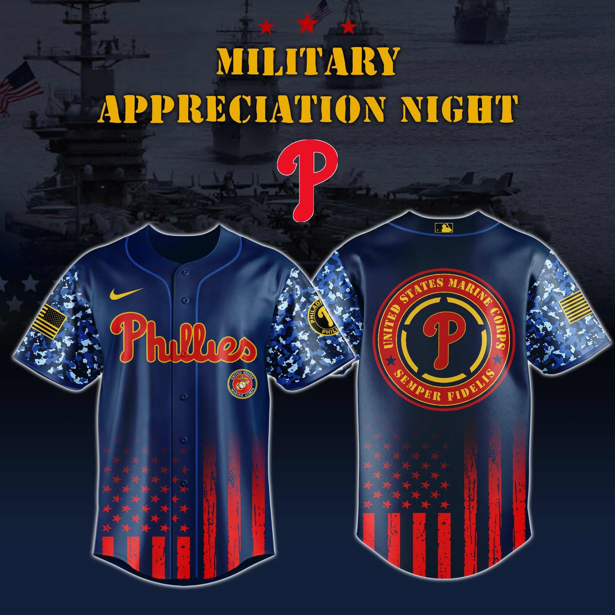 Philadelphia Phillies MLB x Marine Corps Military Appreciation Night Jersey Editions Limited 2025 Philadelphia Phillies Merch
