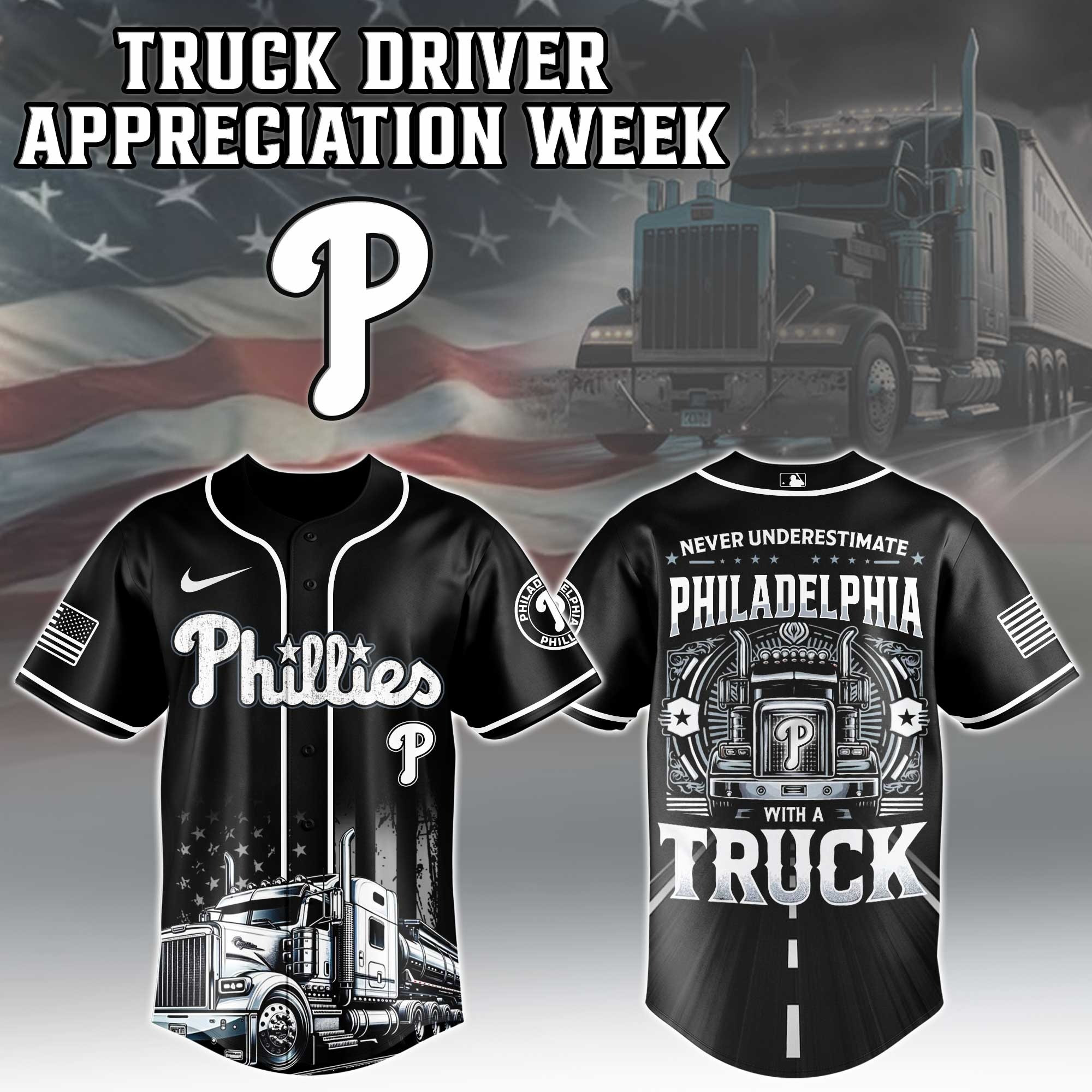 Philadelphia Phillies MLB X Nation Truck Driver Appreciation Week Jersey 2025