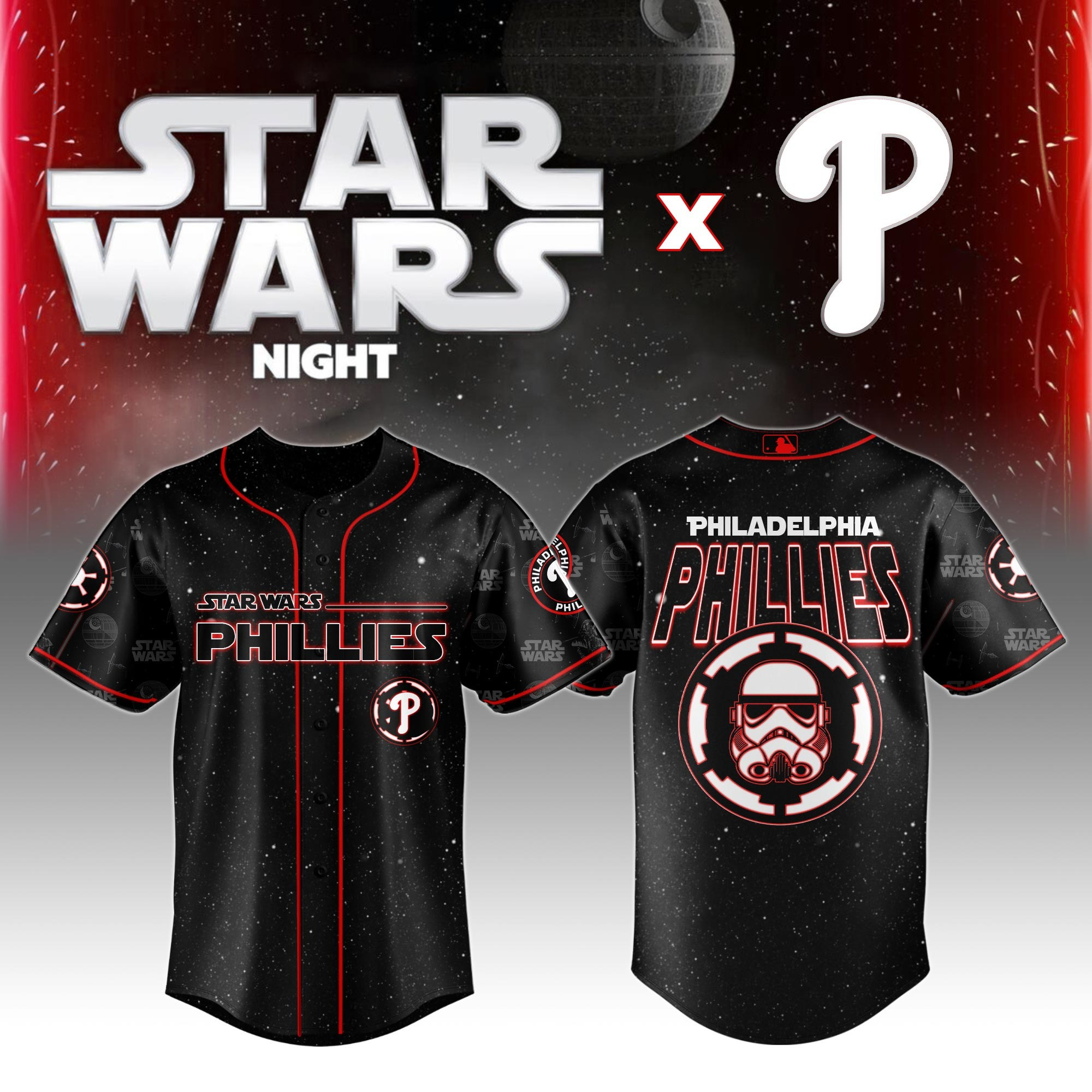 Philadelphia Phillies MLB x Star Wars Night Special Edition Jersey Best Gifts For Baseball Fans