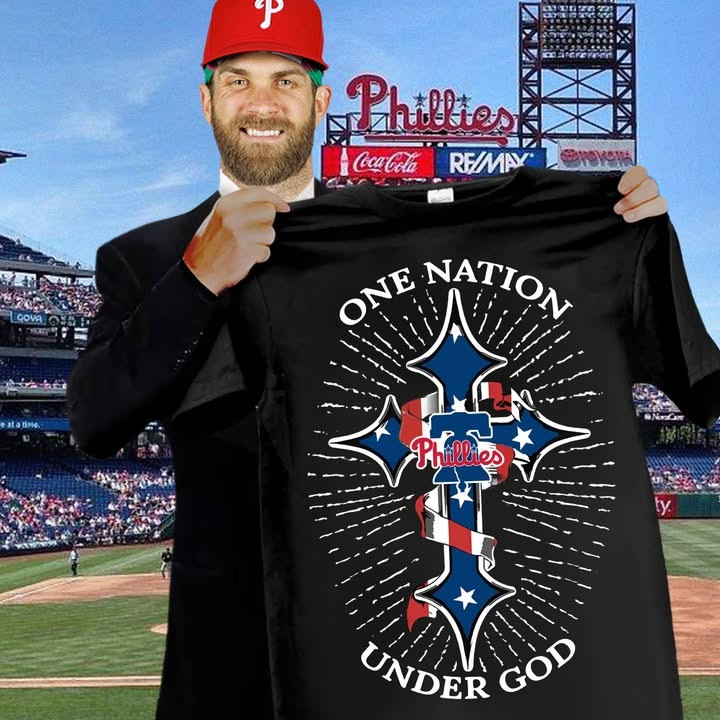 Philadelphia Phillies One Nation Under God T-Shirt Presents For Baseball Fans