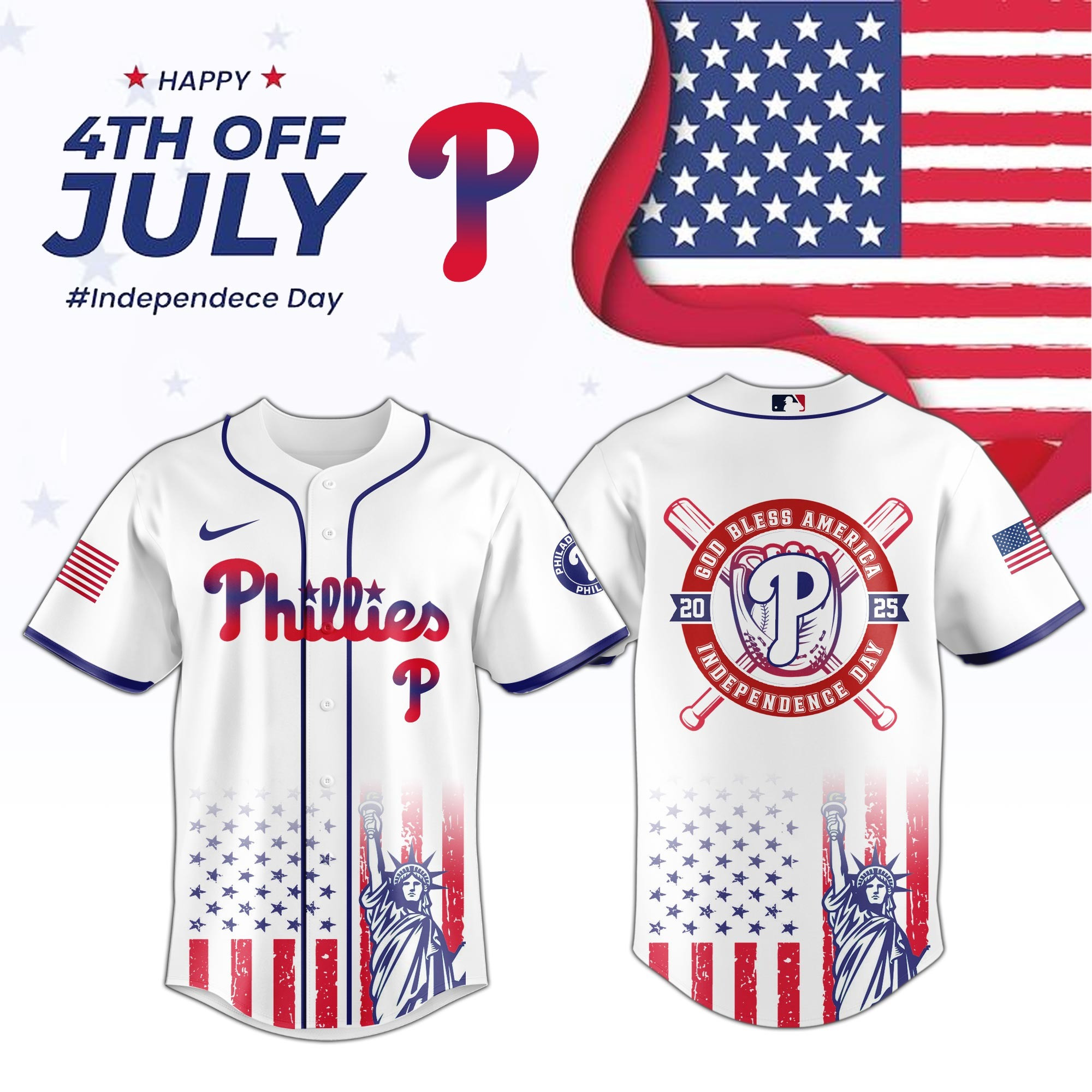 Philadelphia Phillies Special Independence Day Limited Edition Jersey Gifts For Baseball Fans