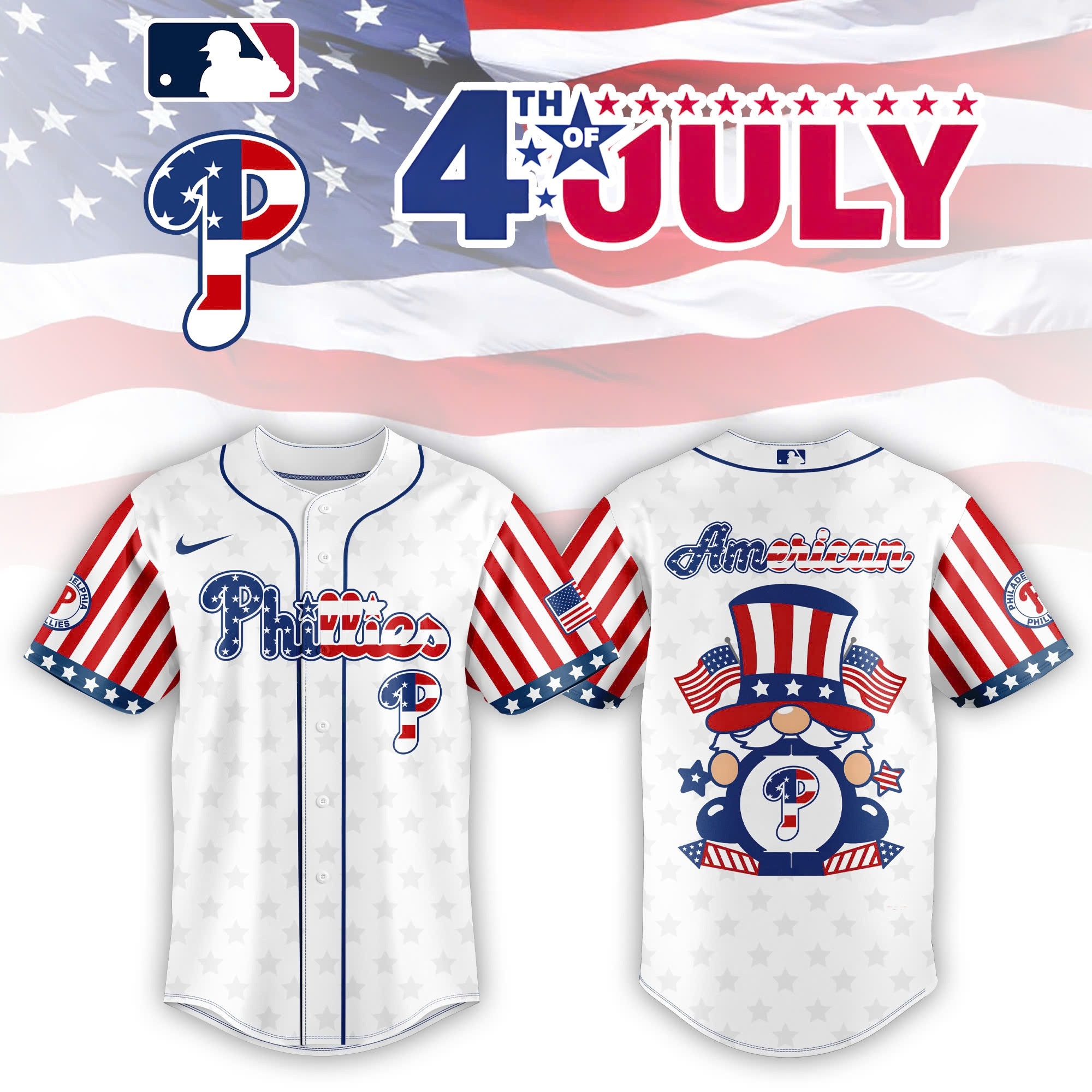 Philadelphia Phillies x 4th Of July Independence Baseball Jersey Comfortable Celebration Merch