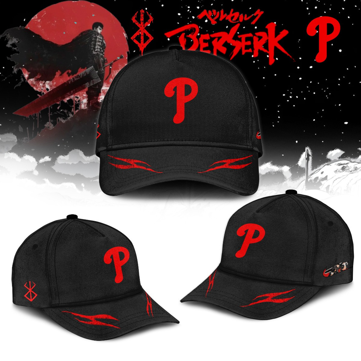Philadelphia Phillies x Berserk Limited Edition Hat Presents For Baseball Fans