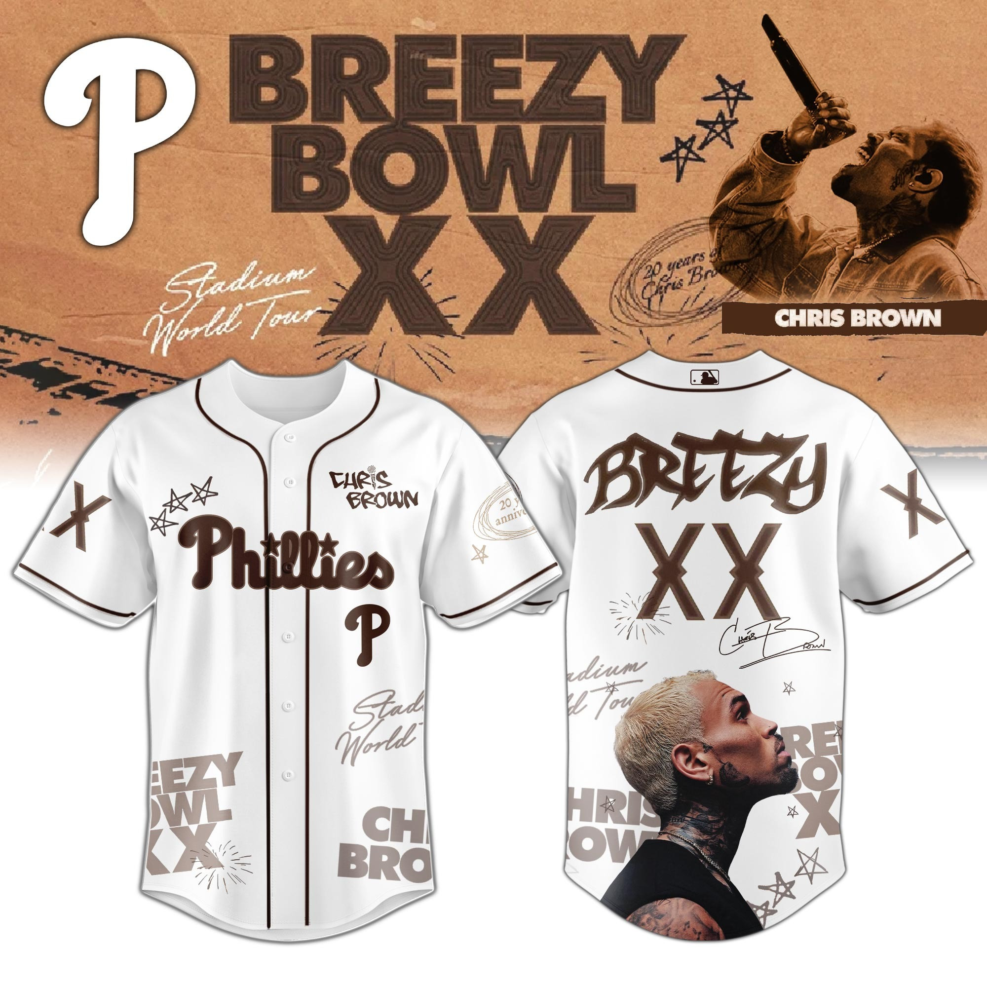 Philadelphia Phillies x Breezy Bowl XX 2025 Jersey Cool Gifts For Baseball Lovers