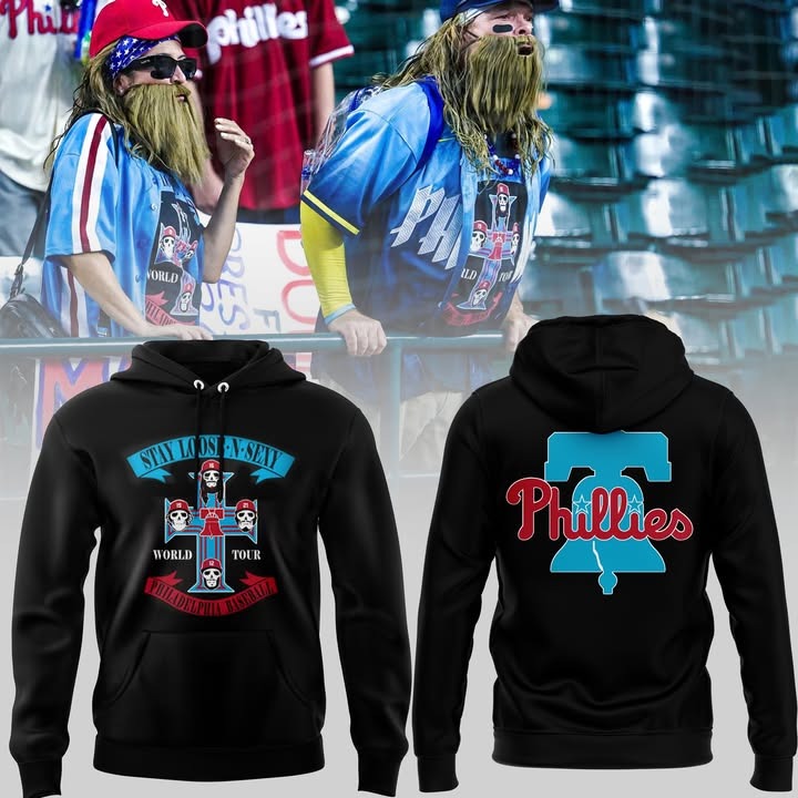 Philadelphia Phillies X Guns N' Roses Limited Edition Black Hoodie Phillies Merch Best Baseball Coach Gift Ideas