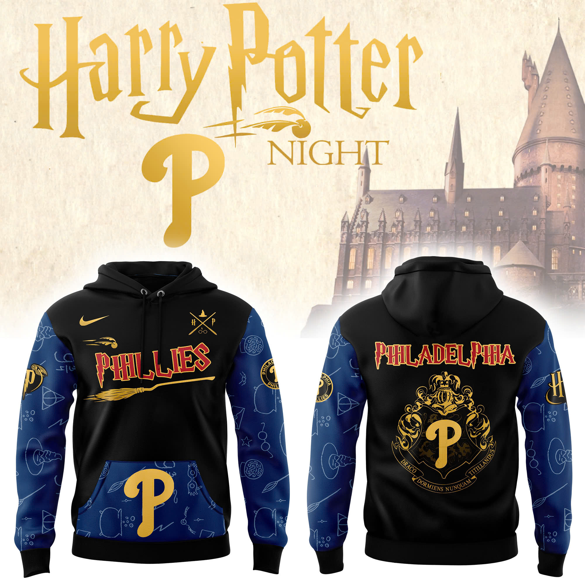 Philadelphia Phillies x Harry Potter Night Heritage Hoodie Best Gifts For Baseball Lovers