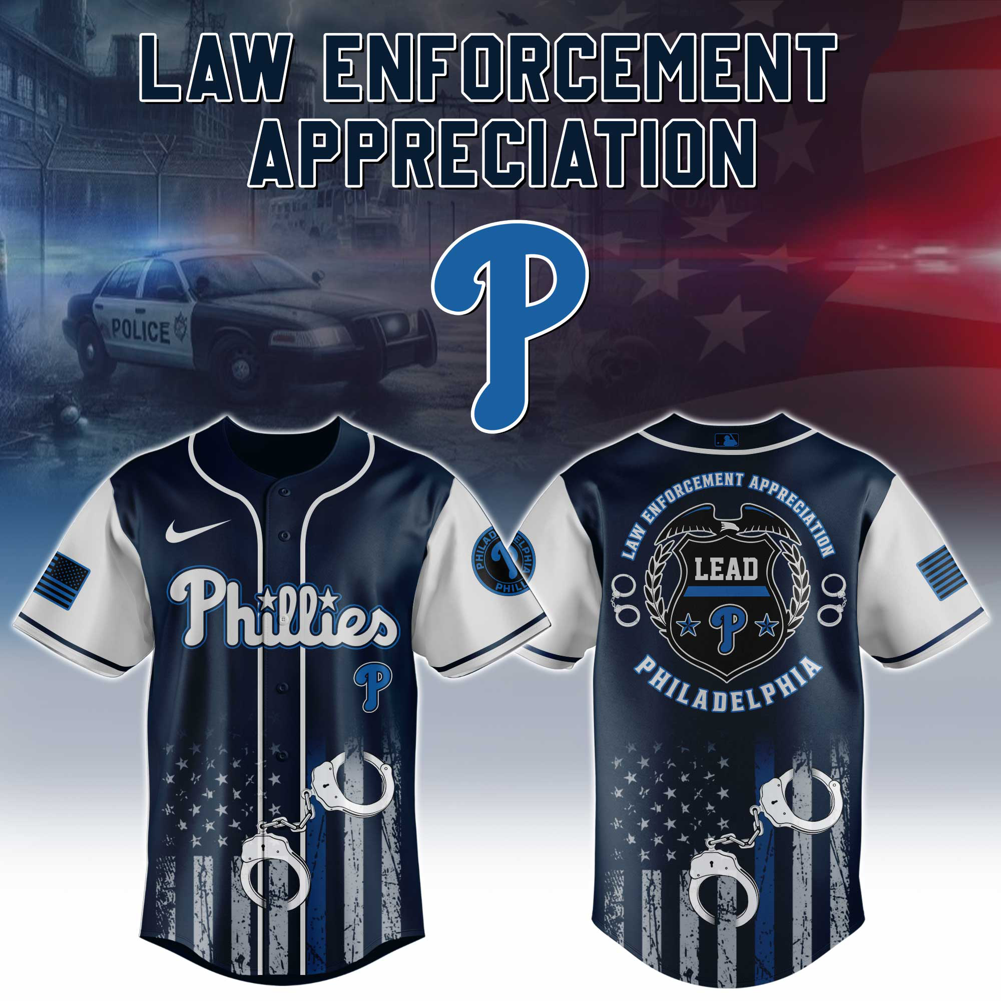 Philadelphia Phillies x Law Enforcement Appreciation Day Jersey Present For Baseball Fans