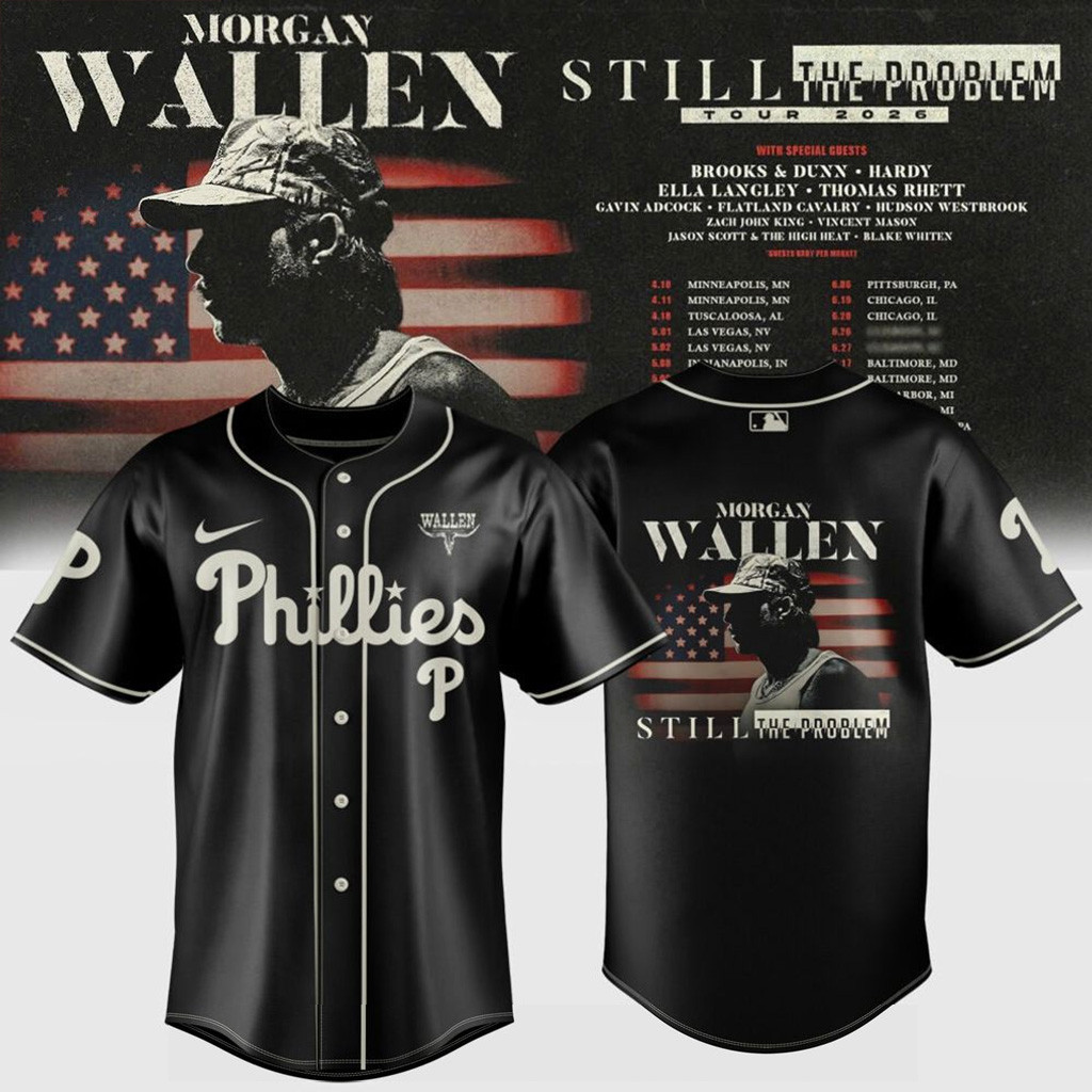 Philadelphia Phillies x Morgan Wallen Still The Problem Tour Jersey Phillies Merch For Fans