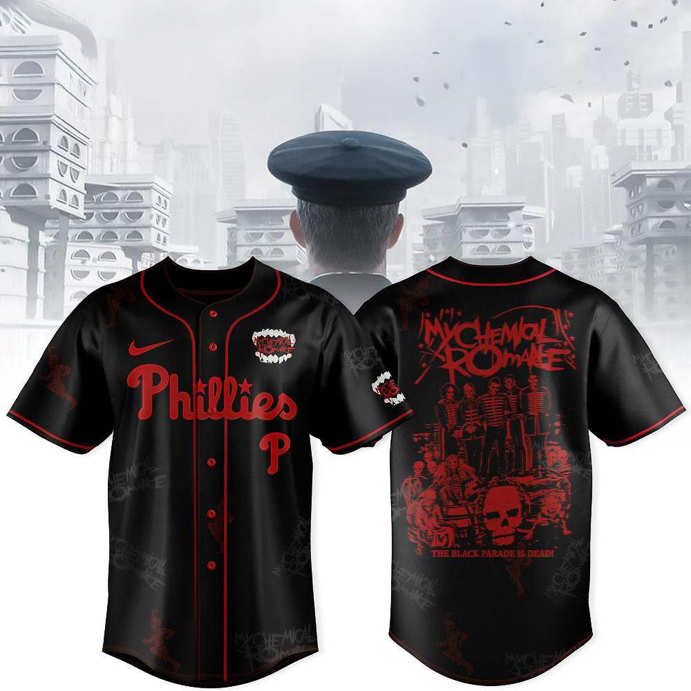 Philadelphia Phillies x My Chemical Romance Tour Limited Edition Baseball Jersey Him Gift