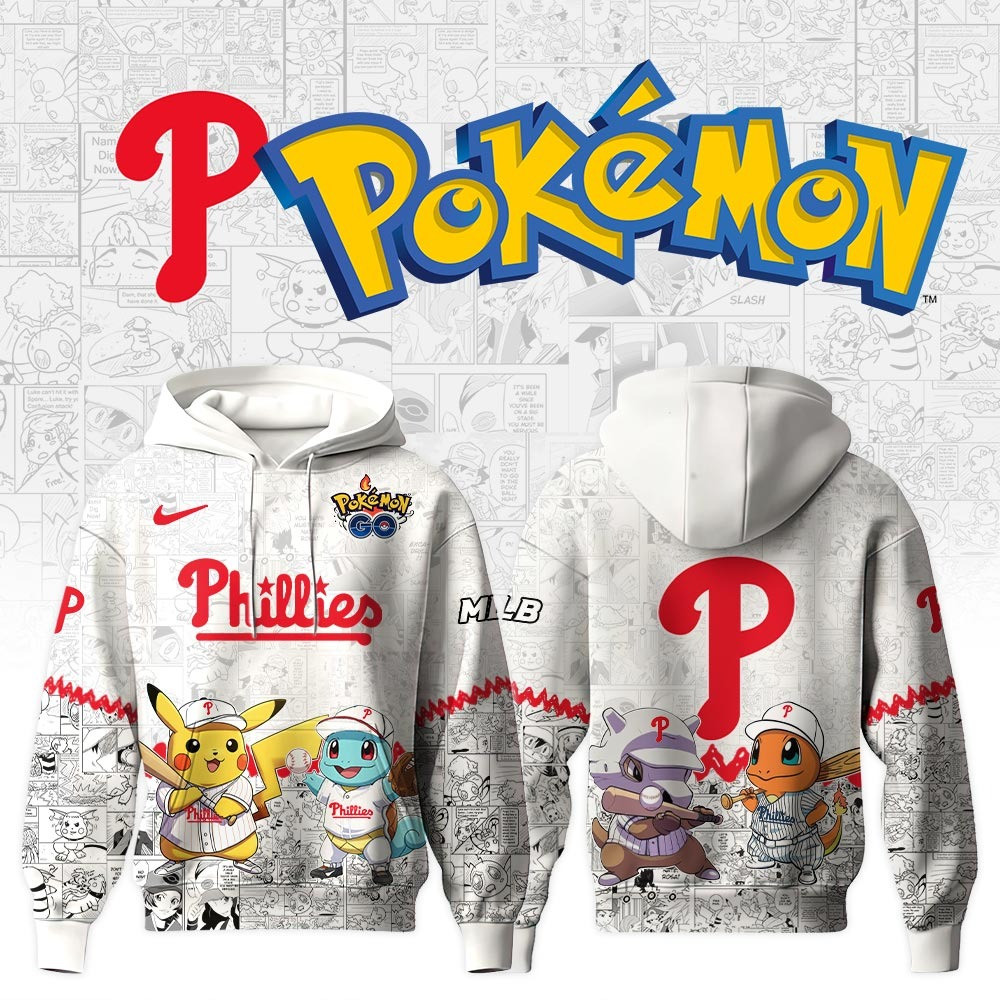 Philadelphia Phillies X Pokemon Go Hoodie MLB Merch Gifts For Baseball Fans For Him Her