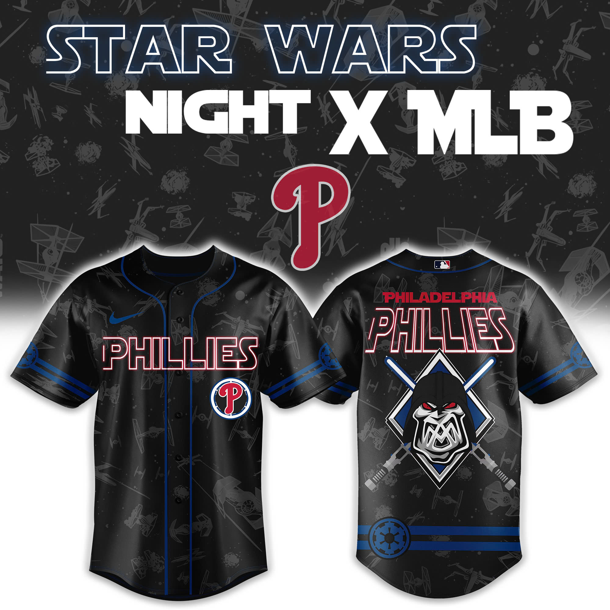 Philadelphia Phillies x Star Wars Night 2025 Baseball Jersey Cool Gifts For Baseball Lovers