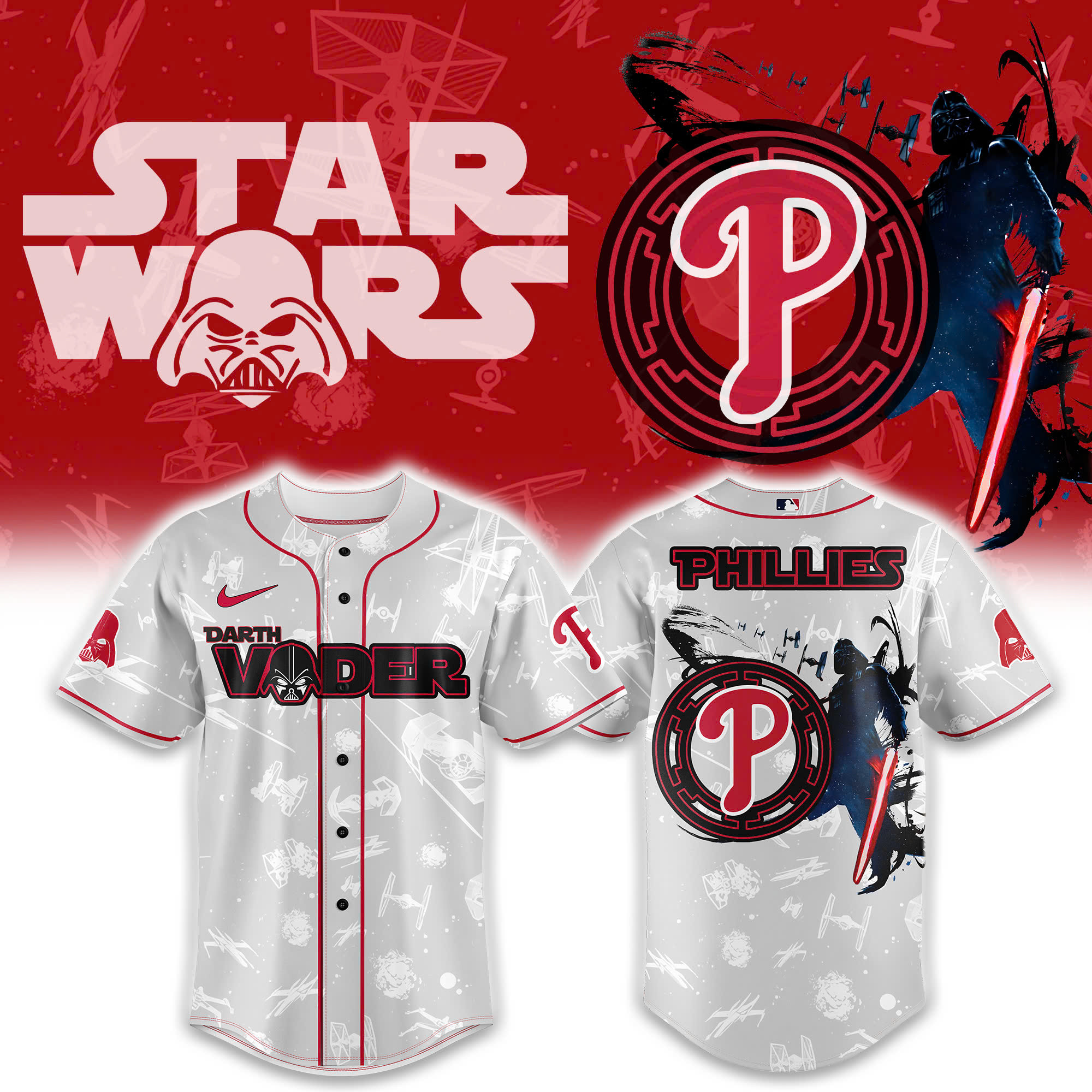 Philadelphia Phillies x Star Wars Night 2025 Baseball Jersey Presents For Baseball Lovers