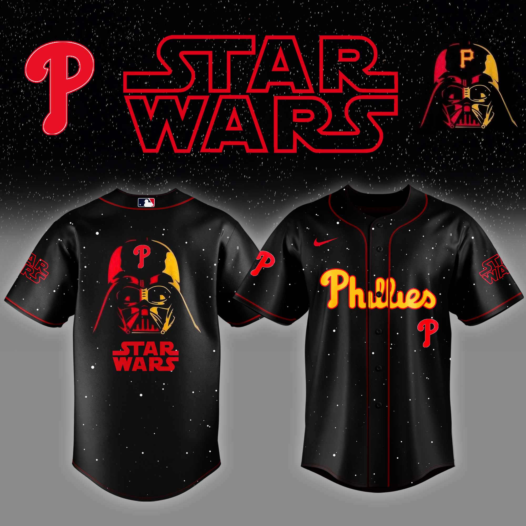 Philadelphia Phillies x Stars Wars Night Baseball Jersey Gifts For Baseball Players