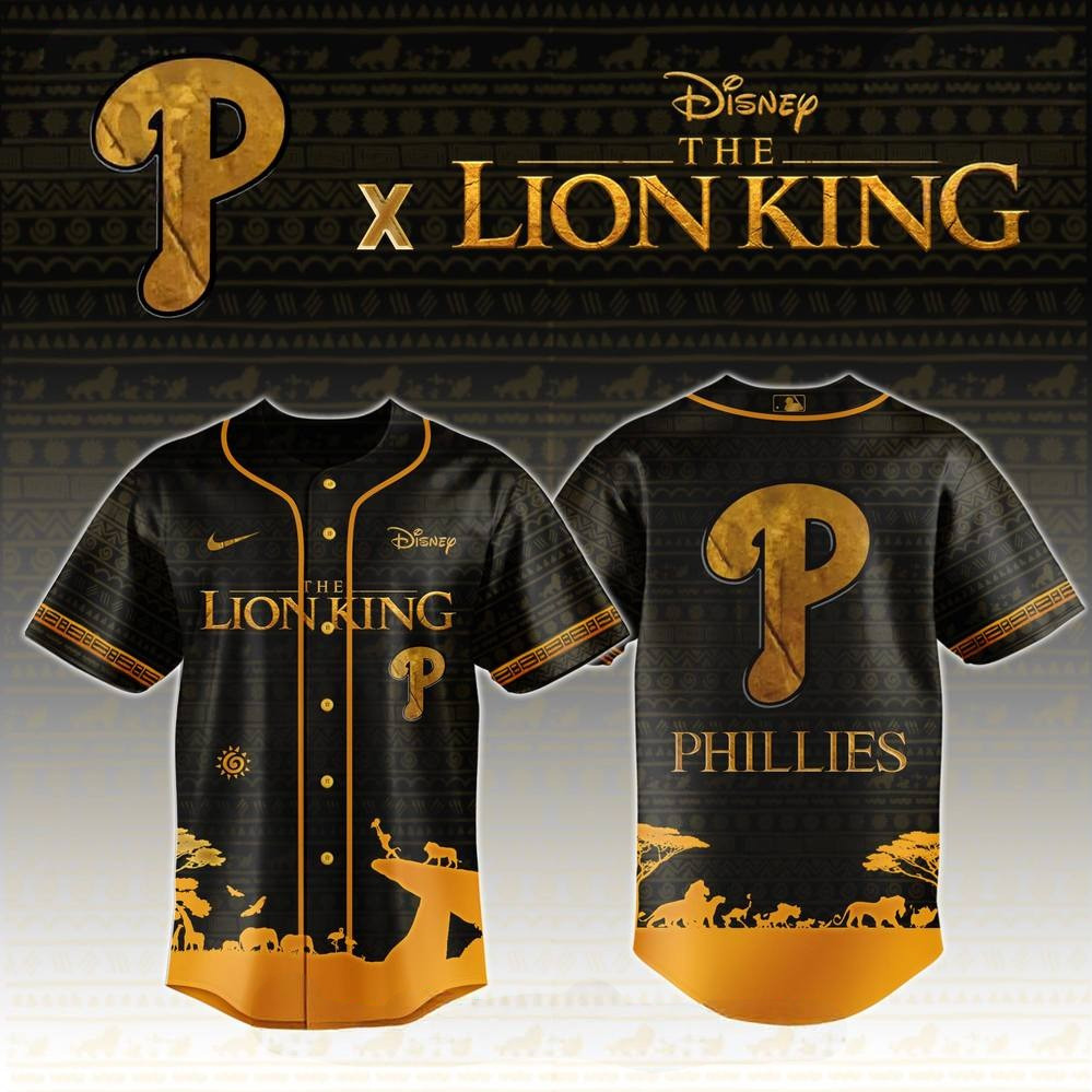 Philadelphia Phillies x The Lion King Baseball Jersey Cool Gifts For Baseball Lovers