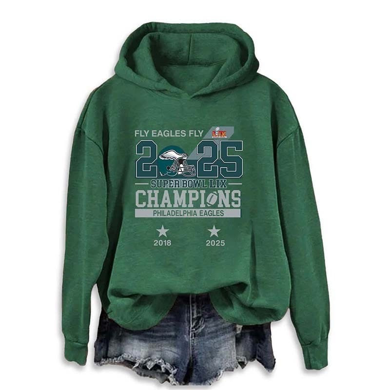 Philadelphia Super Bowl LIX Champions Hoodie 2025 Fly Eagles Fly Best Gifts For Fans
