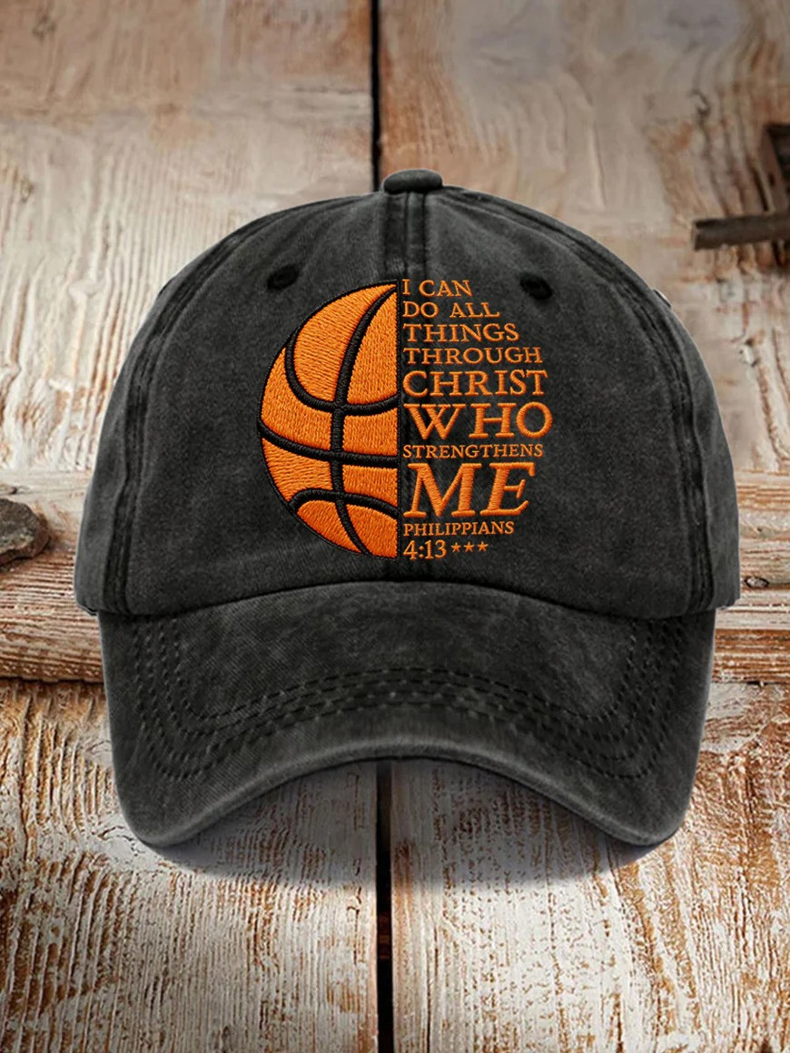 Philippians 4 13 Basketball Baseball Hat March Madness Cap Fan Gear Best Gift For Christian Athletes
