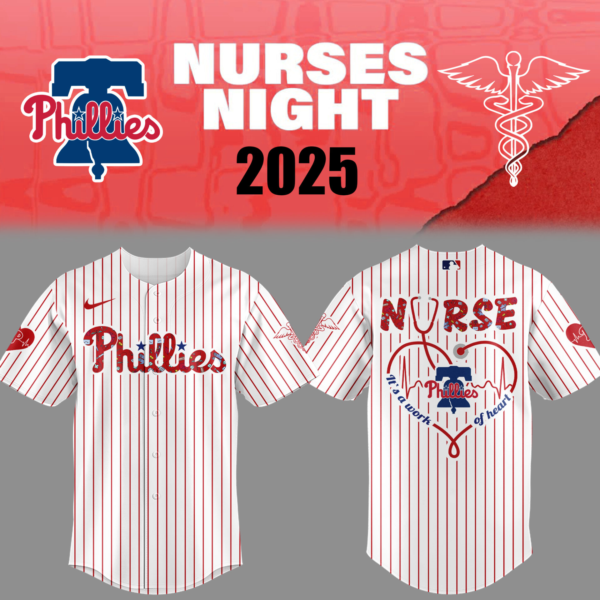 Phillies Baseball Nurses Night White Jersey Gifts For Baseball Players Gifts For Baseball Players