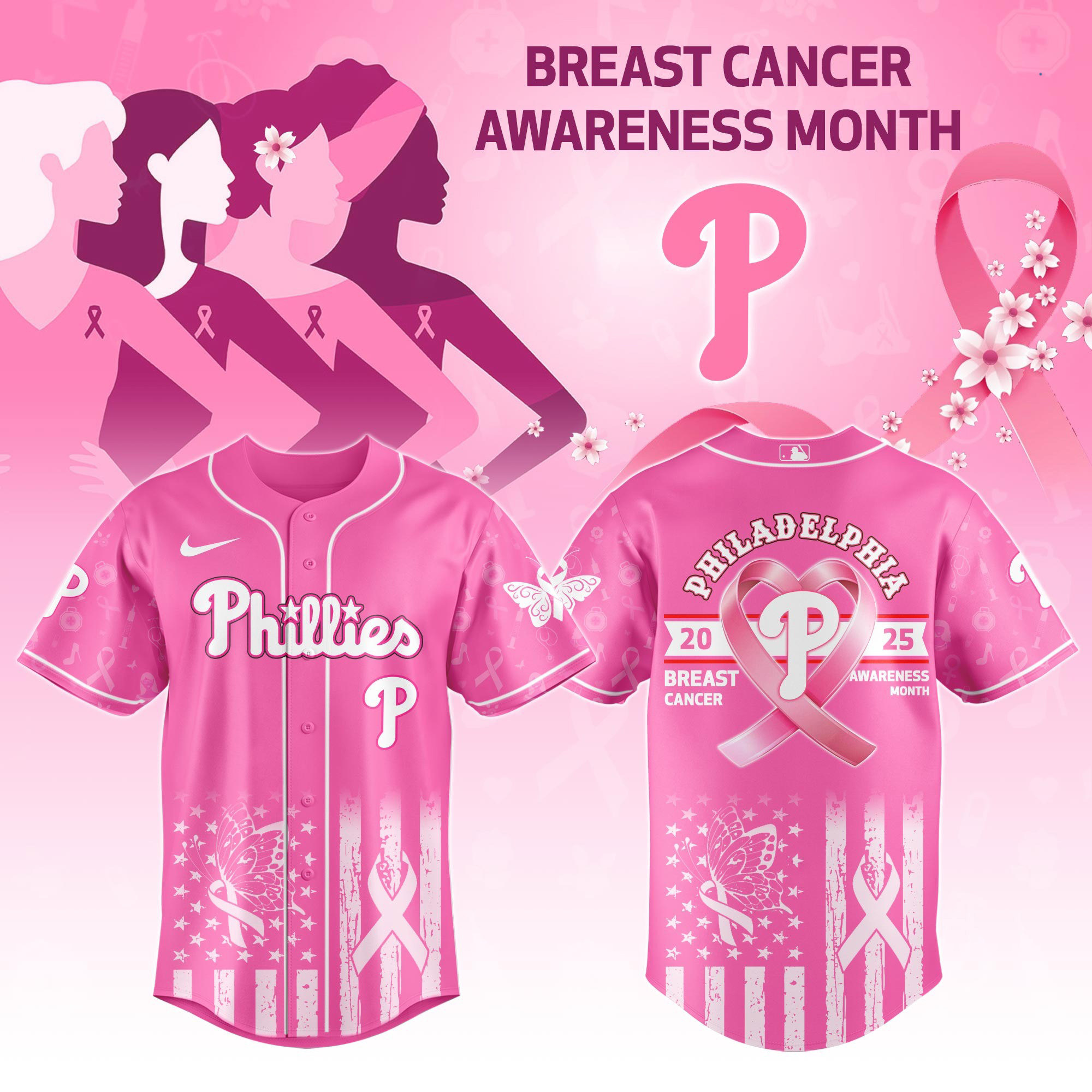 Phillies Breast Cancer Awareness Month Limited Edition Jersey Best Gifts For Baseball Fans