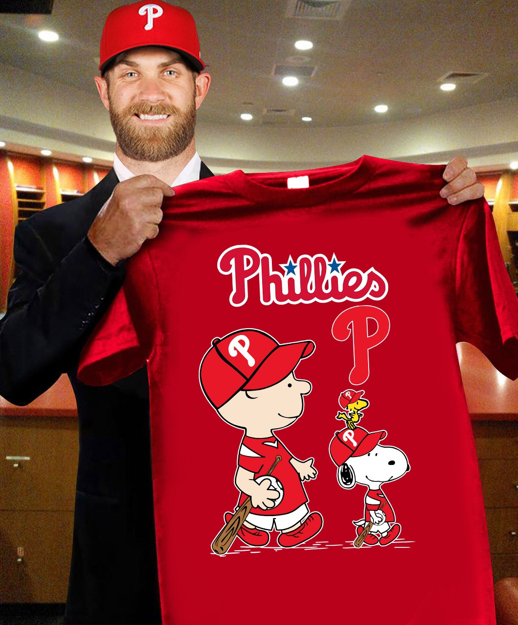 Phillies Snoopy Peanuts T-Shirt Cute Baseball Lovers Gifts For Phillies Fans For Him