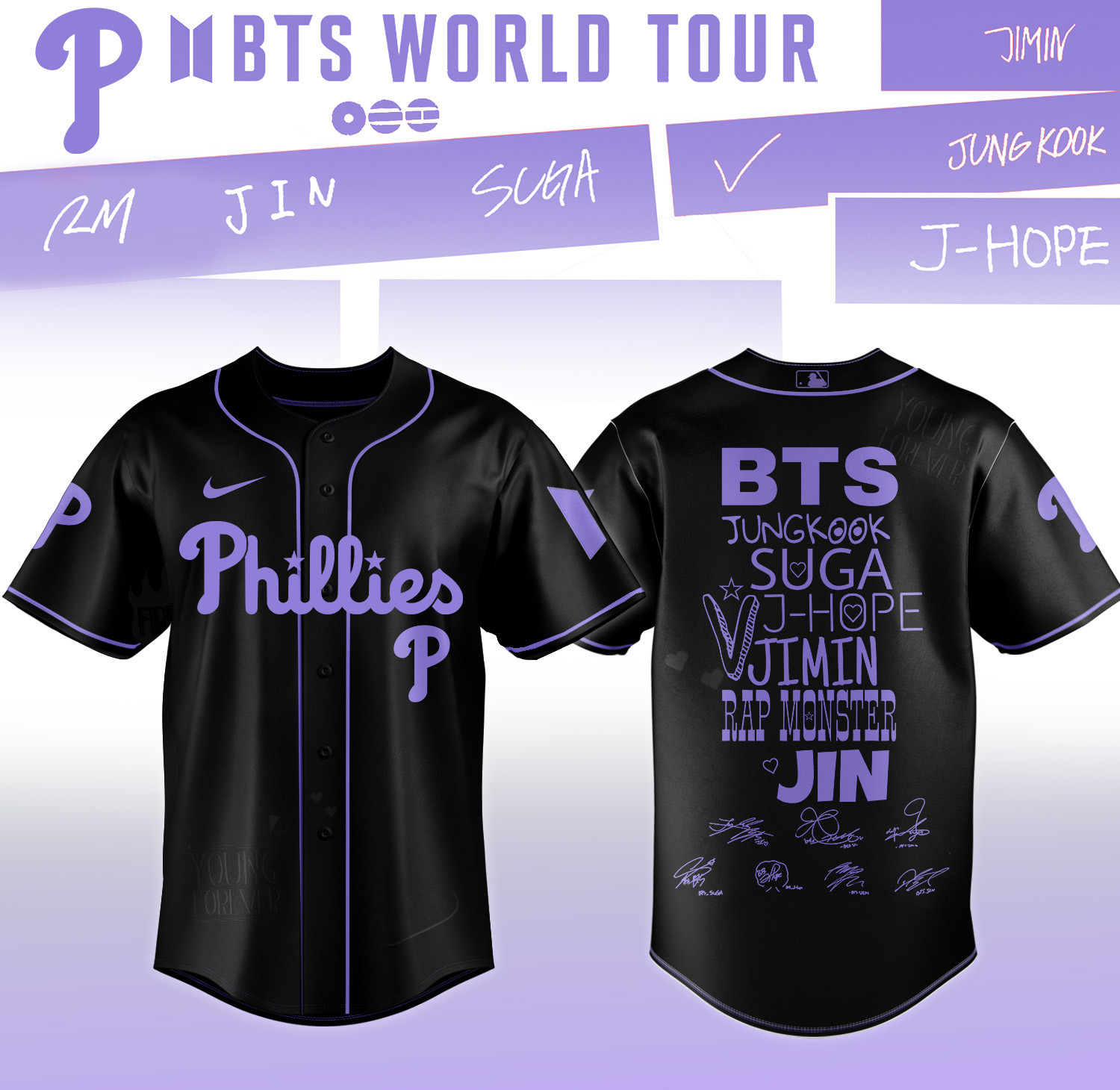 Phillies x BTS Arirang World Tour 2026 Jersey Game Day Clothing Baseball Lover Gift For Him