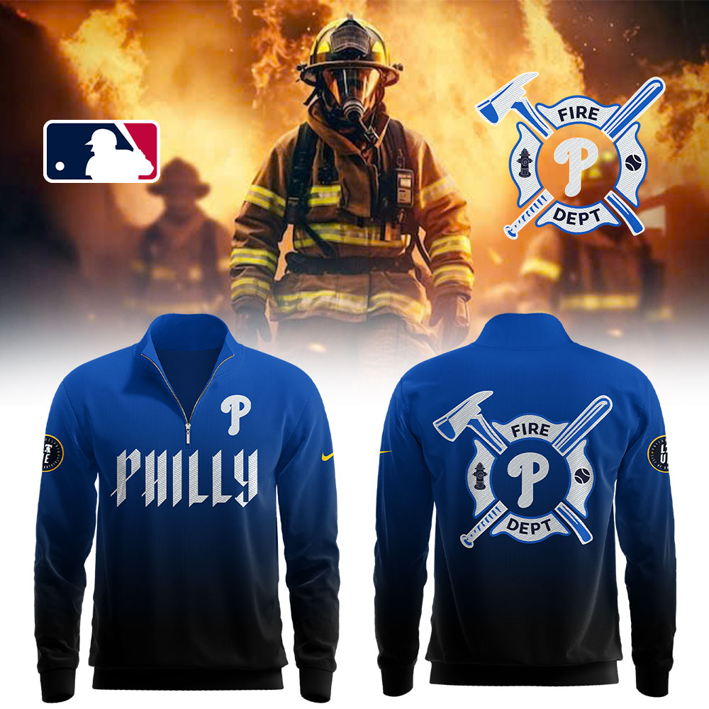 Phillies X Firefighter Appreciation Night Zipper Sweatshirt Baseball Coach Gift Ideas