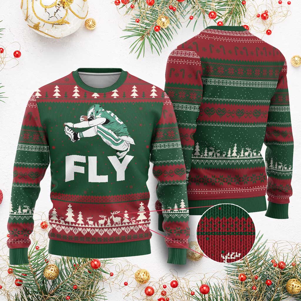 Philly Fan Ugly Christmas Sweater Barkley Backwards Hurdle TS10