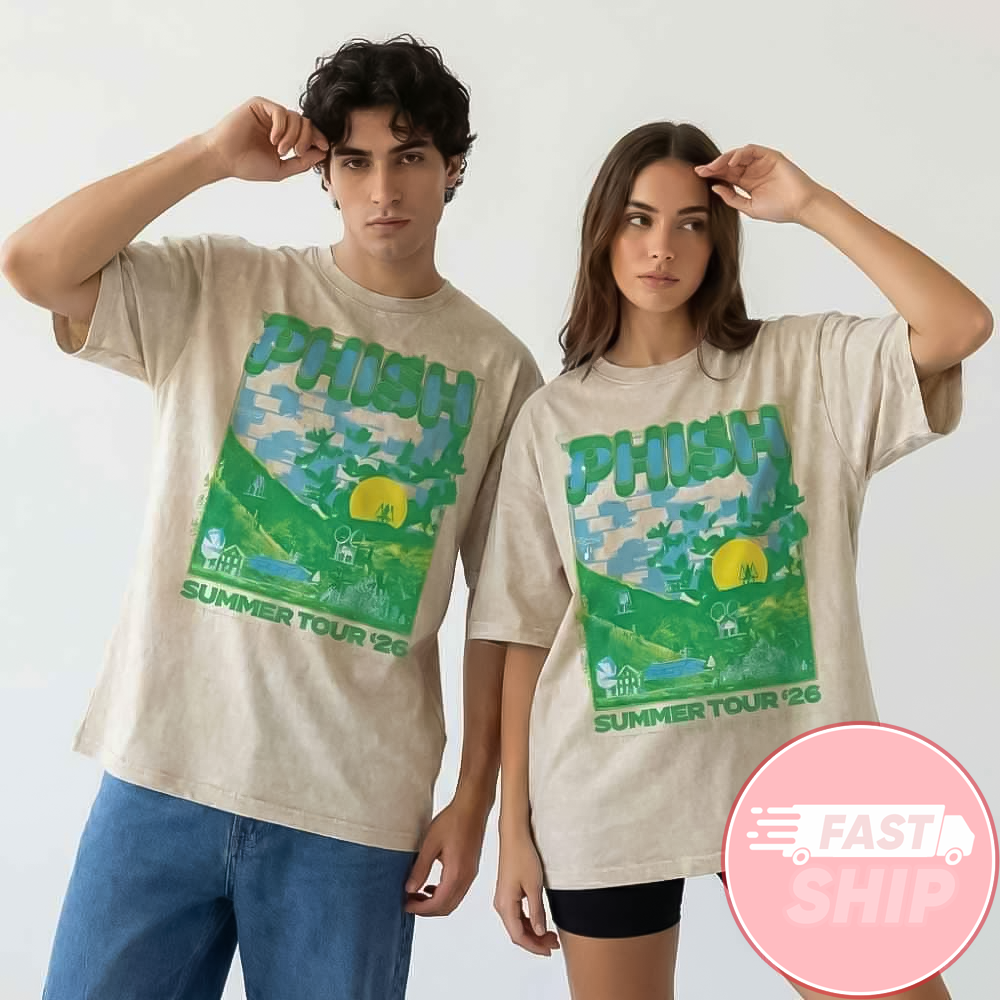 Phish Jam Band Summer Tour 2026 Poster Concert Madison Square Garden And Fenway Park Run Washed T-Shirt Phish Jam Band Summer Tour 2026 Poster Concert Madison Square Garden And Fenway Park Run Washed T-Shirt