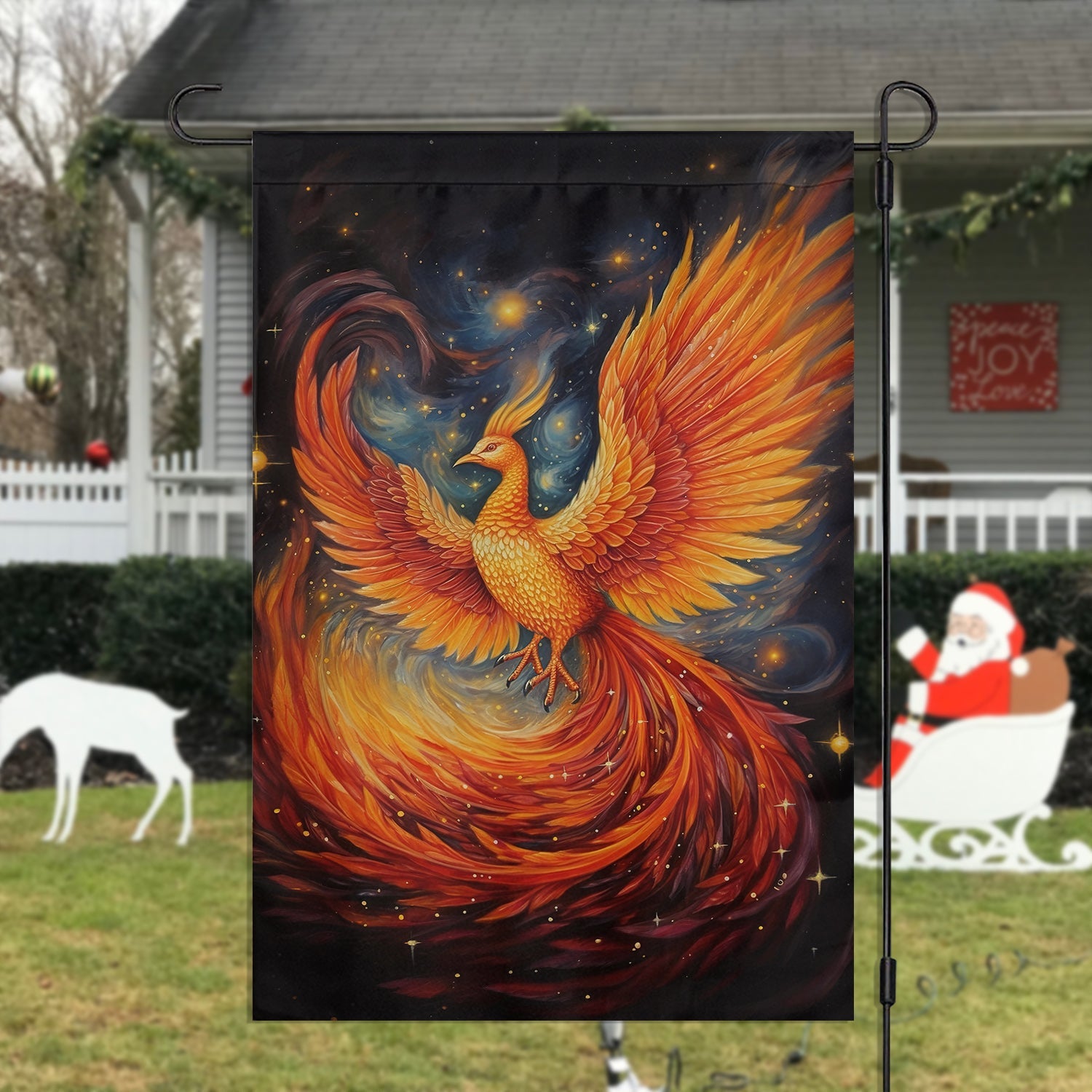 Phoenix Spreads Its Wings Christmas Flag Phoenix Design Xmas Garden Flag Gifts For Phoenix