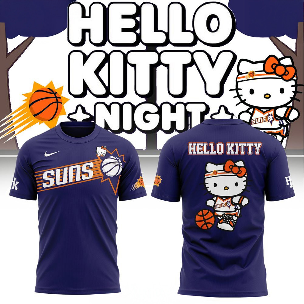 Phoenix Suns Hello Kitty Night 2025 Purple T-Shirt Best Gifts For Basketball Fans