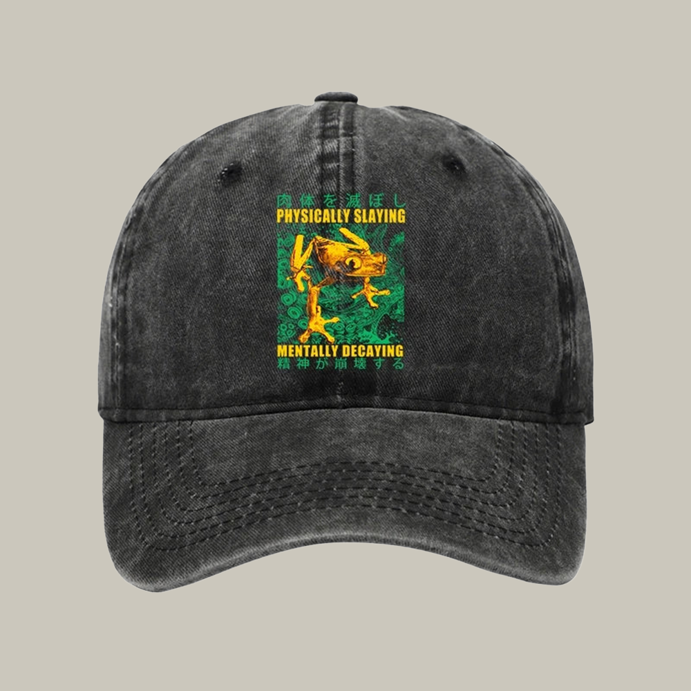 Physically Slaying Mentally Decaying Washed Cap Funny Dad Hats Father Daughter Presents