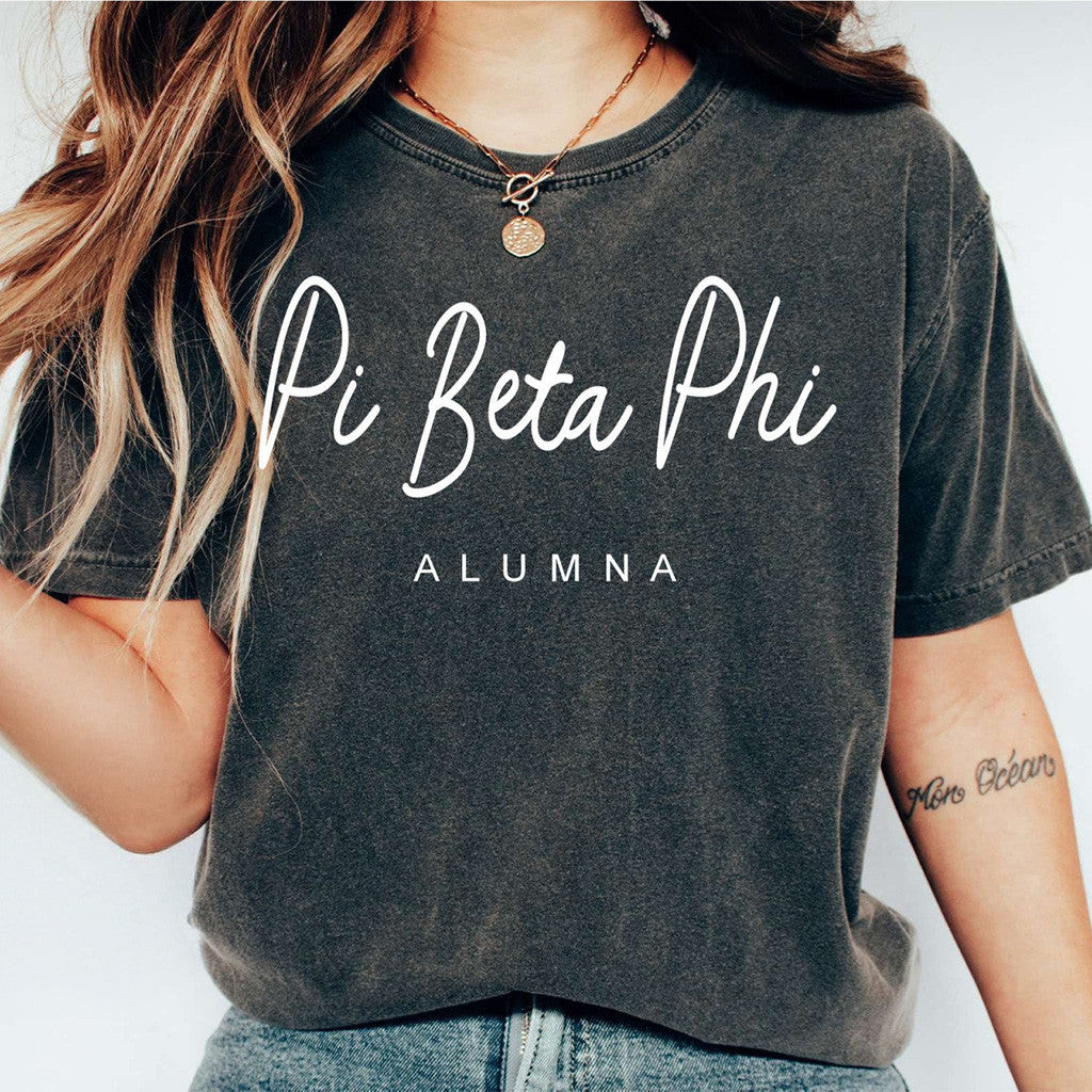 Pi Beta Phi Merch Pi Beta Phi Alumna Wash T-Shirt Best Gifts For Daughter
